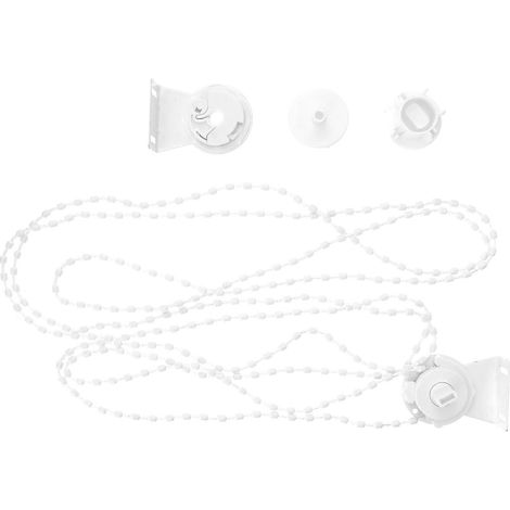 Attache-cordon à chaînette pour store enrouleur, forme en U avec âme métallique, connecteurs pour stores (blanc)-White