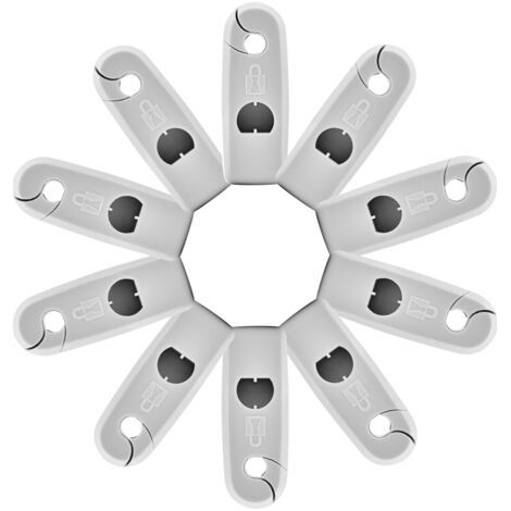 Système EAS de verrouillage à crochet de magasin, antivol, sécurité du fret (blanc), 10 pièces (1/5)