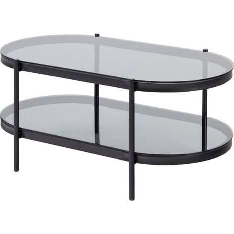 Mesa de centro Norsica 572 , 42x50x95cm, Diámetro: 0, Vidrio templado, Ovalada (1/5)