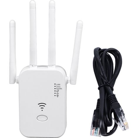 300M WLAN-Verstärker mit erweiterter Reichweite, Internet-Signalverstärker für Zuhause, US-Stecker 110-240V, Weiß