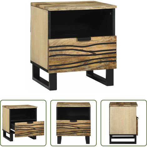 vidaXL Akazienholz Nachttisch -  Nachttisch Braun 40 x 33 x 46 cm Massivholz Akazie (1/5)