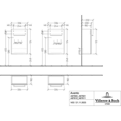 Villeroy & Boch A87611VH Lavabo US Avento 340x514x234 mm