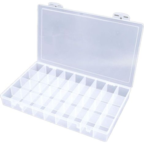 Boîte Organisatrice Plastique - 36 Compartiments - 37.8 x 23.4 x 4.8 cm - Transparente - Pour Accessoires Manucure, Couture, Peinture, Perles et Vis (1/5)
