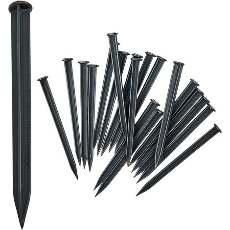 Garronda Piquets d’Ancrage pour Bordure Jardin, Lot de 50 Fixations pour Bordurette Flexible et Rouleau, Montage Stable Pelouse Massifs, GD-0159