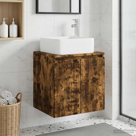 vidaXL Mobile Lavabo da Parete Rovere Fumo 53 x 35 x 63 cm