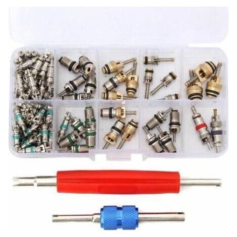 100x Valve Core R12/R134A Car Air Conditioner Valve Core Removal Kit (1/4)