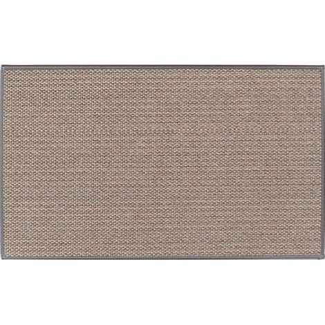 Tapis de cuisine en lin - Tapis antidérapant avec envers en caoutchouc - Résistant à l'huile et à l'eau - 60 x 90 cm - Gris (1/3)