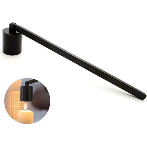Éteignoir à Bougie, Éteignoir à Bougie en Acier Inoxydable avec Manche Long, Accessoire d’Éteignoir à Mèche avec Manche Long, Éteignoir à Bougie pour la plupart des Bougies, Noir (1/5)