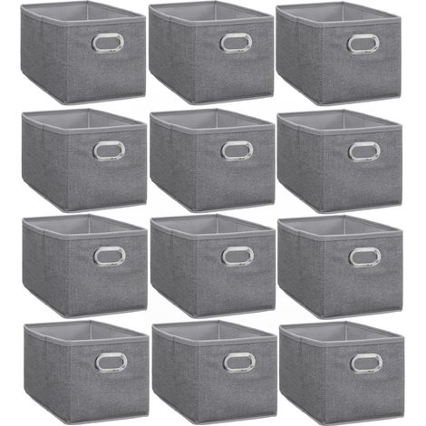 Lot de 12 paniers de rangement en tissu avec poignée MIX'N MODUL (1/3)