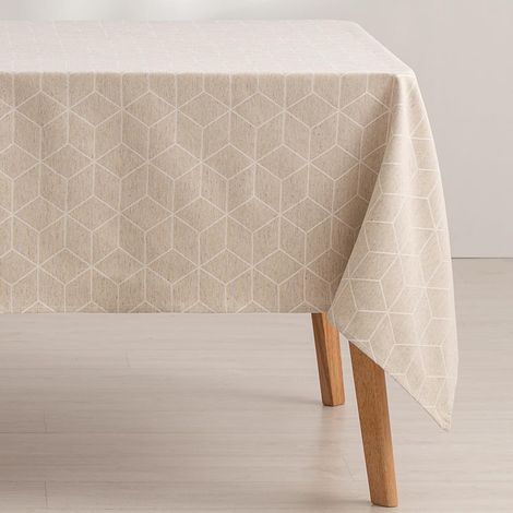 Nappe Anti-Taches géométrique Line Lin 140 x 300 cm (1/5)
