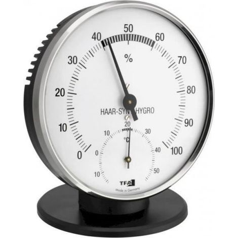 Thermo Hygrometre - Analogique - Interieur - Sans Sonde - Argent Blanc - 45.2032