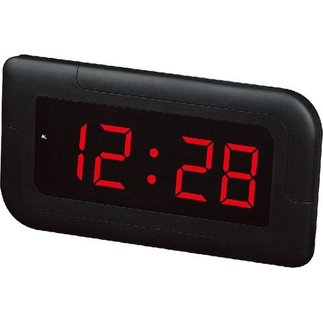6696-0 Reloj con pantalla LED en red, negro, 157x300x27 mm