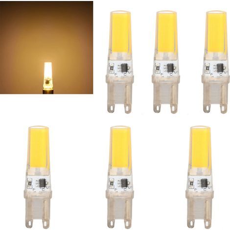 6 ampoules LED G9 COB Dimmables Professionnelles, Remplacment pour Lampes Murale et de Table, Lumière Chaude 220V, Lot de 6 (1/5)