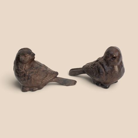Ensemble 2 oiseaux fonte 8x5x11cm (1/4)