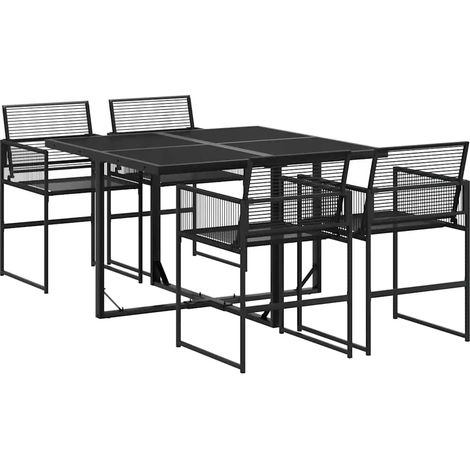 Maison Exclusive - Juego de comedor de jardín 5 piezas ratán sint (1/5)