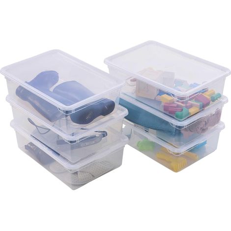 boîte de rangement plastique avec couvercle 22L, x6 (1/5)