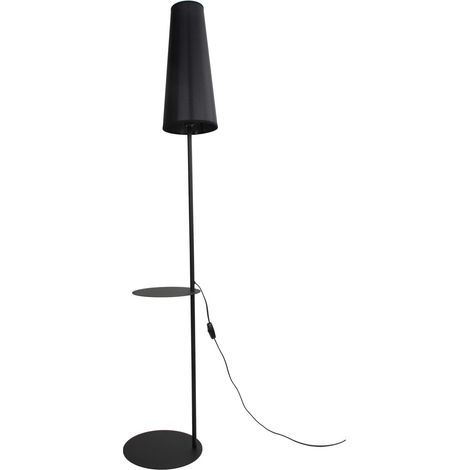 Stehlampe Metall Stoff E27 170 cm Schwarz Modern