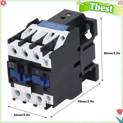 Tbest contacteur AC sur rail DIN Contacteur AC 32A, 3 ples, 3 phases, Contact argenté, contacteur électrique bricolage contacteur (1/5)