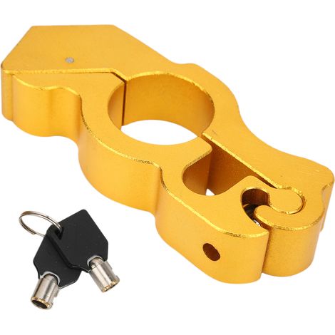 Antivol de guidon de moto en aluminium, protection antivol de klaxon pour freins sécurisés, jaune (1/5)