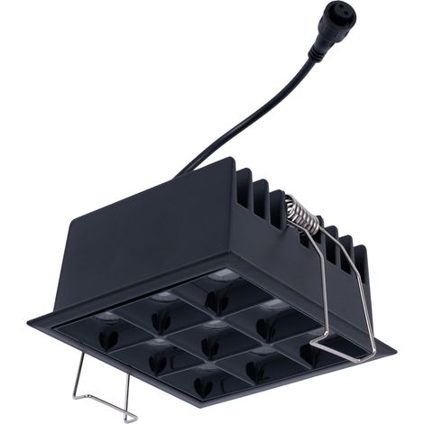 Downlight LED Cuadrado Empotrable 18W - 9 Focos - UGR18 - CRI90 - Negro (1/5)