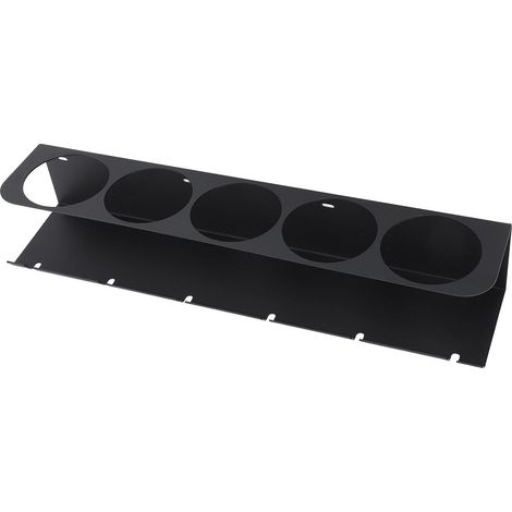 Support mural de rangement pour flacons pulvérisateurs en acier au carbone, avec 5 trous et 6 emplacements pour outils pneumatiques, idéal pour le garage ou la maison. (1/5)