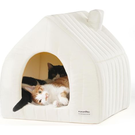 Niche pour chat pliable 2 en 1 - Maison et lit douillet pour animaux - Design moderne et confortable (1/5)