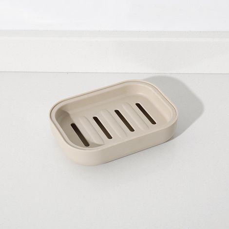 Porte-savon marron, 7,510,52 cm, 1 pièce, porte-savon de salle de bain avec égouttoir, porte-savon portable de voyage, porte-savon. (1/5)