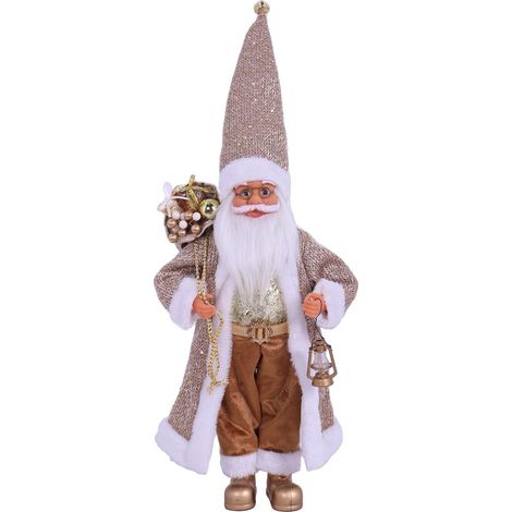 MAURY'S FUORIPORTA NATALIZIO BABBO NATALE CON VESTITO ORO E SACCO DA 50 CM (1/4)