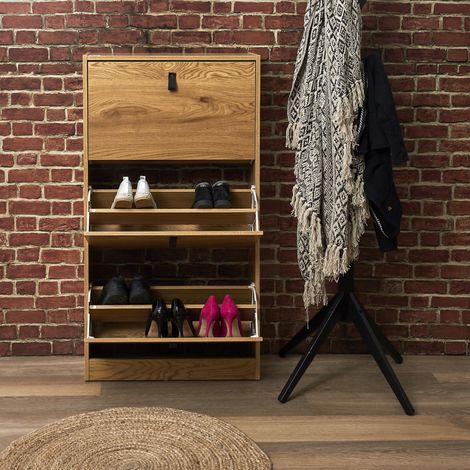 Meuble à chaussures - HOME DECO FACTORY - Abbott - 3 Portes - Industriel - Marron