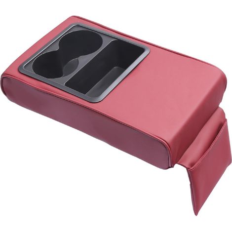Housse d'accoudoir de voiture - Housse de console centrale de voiture - En cuir synthétique imperméable - Avec support pour gobelet d'eau - Pour voiture, camion (1/5)
