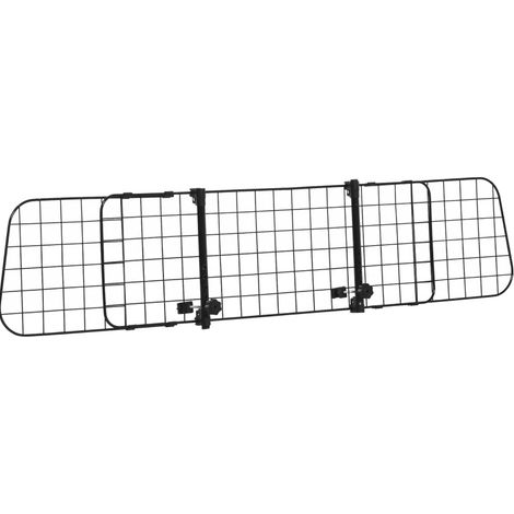 CHICFURN Rejilla separadora coche perro universal 91-152 x 30 cm metal negro sin herramientas (1/5)