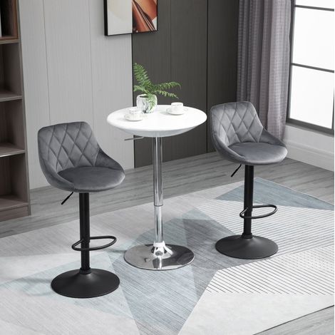 Set 2 sgabelli bar girevoli regolabili con schienale OKMYHOME (1/3)