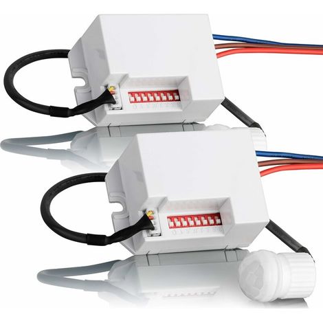 2x Mini Détecteur de Mouvement Interieur, Encastré, Montage au Plafond, programmable, Capteur Infrarouge, Portée 8m/360°, LED adapté (1/5)