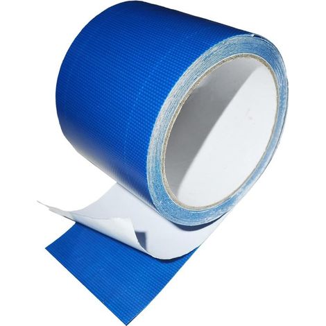 Nastro adesivo impermeabile e resistente, 8 cm x 5 m, per riparare tende, tettoie e teloni, con elevata aderenza e resistenza allo strappo (blu). (1/5)