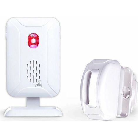 New Villa Driveway Garage Wireless Infrared Waterproof + Radar Sensor Doorbell Long Distance Doorbell Alert White (AA battery powered, without battery)