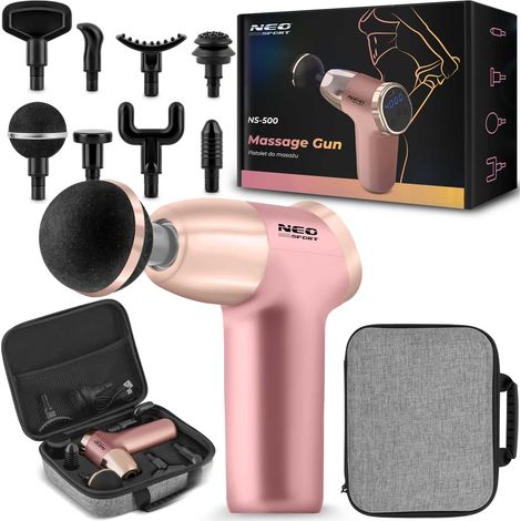 Pistolet de massage pour le corps avec 8 accessoires ns 500 neo sport rose
