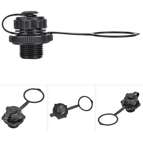 Capsule de valve en plastique noir D durable pour bateaux pneumatiques de pêche et loisirs nautiques INTEX (1/3)