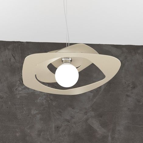 Lampadario moderno top light warped 1157 s50 e27 led metallo sospensione, finitura metallo sabbia (1/5)