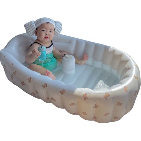 Baignoire gonflable bébé forme cartoon antidérapante PVC épais pour lavabo enfants (1/5)