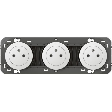 LEGRAND - Triple prise de courant 2P+T Surface dooxie 16A précâblées finition blanc - emballage blister