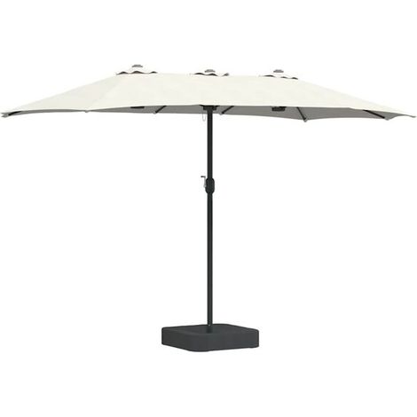 Parasol de jardin sable 385 x 209 x 244 cm polyester et acier - Ombrelle jardin terrasse balcon extérieur résistant (1/5)