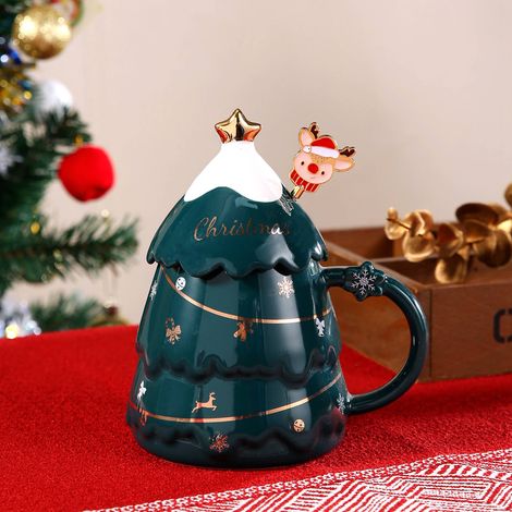 Leichter und luxuriöser Weihnachtsbaum in neuartiger Form mit Mischstab, fröhliche Ausstrahlung, exklusives Geschenk mit großem Fassungsvermögen, Keramikmarke (1/3)
