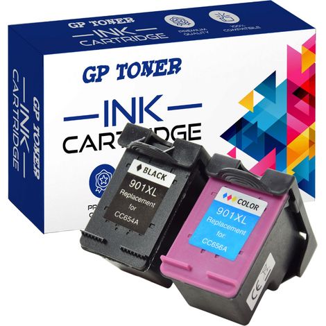 Tinten-Set für HP 901XL GP-H901XL Schwarz + Cyan