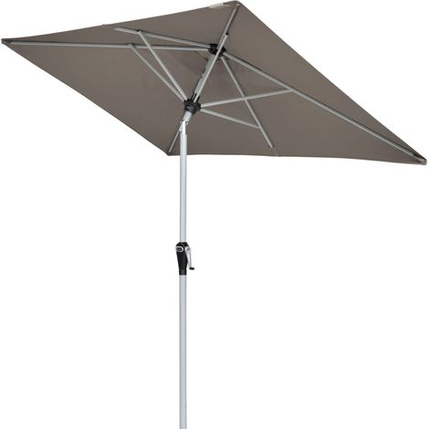 Doppler Active Auto Tilt 210 x 140 cm Sonnenschirm 5 Farben Balkonschirm Mittelmast 457460 846 Greige (1/2)
