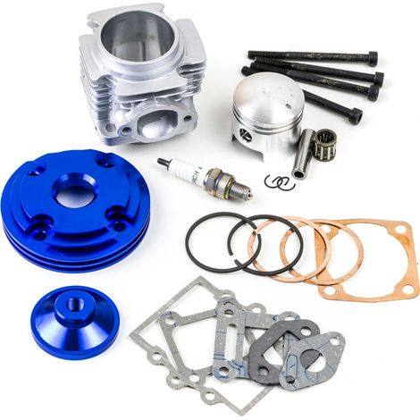 STI Kit Cilindro 50cc Testa CNC Scomposta per Minimoto Racing Completo BLU spinotto 12mm (1/5)