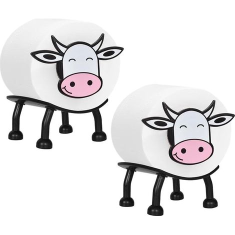 Toilettenpapierhalter in Form einer 2er-Packung Kuh niedlicher Toilettenpapierhalter mit Tiermotiv Toilettenpapier-Aufbewahrungsständer zur weiße (1/5)
