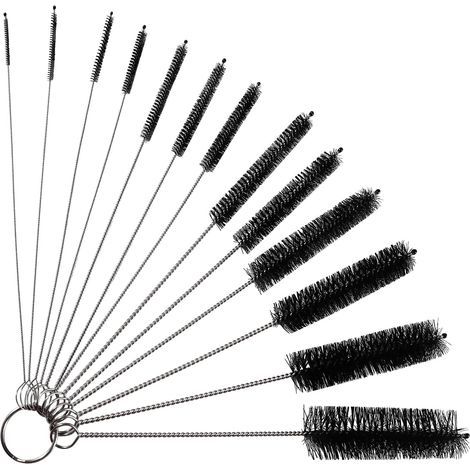 13-Piece Cleaning Brush Set, Nylon and Stainless Steel, Various Sizes, for Teapot, Keyboard, and Kitchen Straws (1/5)