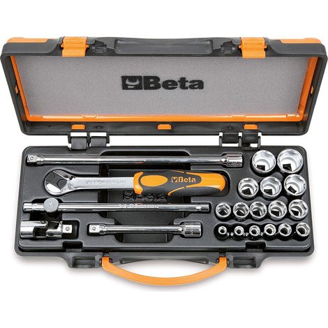 Beta 910A/C16 - Assortimento di 16 chiavi a bussola esagonali e 5 accessori in cassetta di lamiera (1/4)