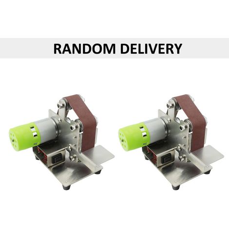 Mini belt sander, electric grinding and polishing machine, 7 adjustable speeds, comes with 10 sanding belts, suitable for wood, acrylic and metal (belt size) (1/5)