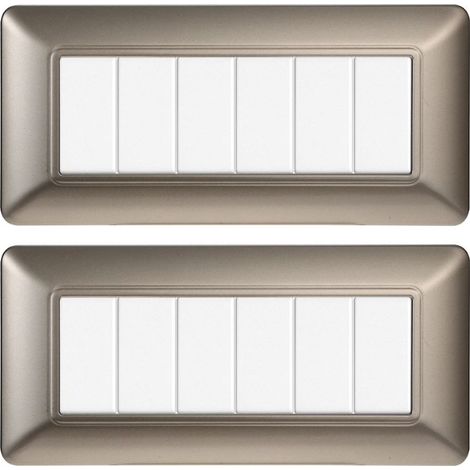 gloca Set Placche Plastica Compatibili Matix (2 Pezzi Titanio, 6 Posti) (1/4)